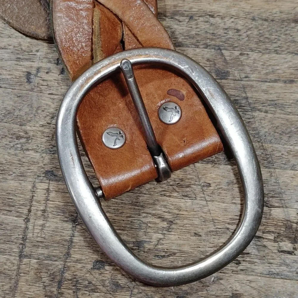 American Eagle Outfitters Genuine Leather Brown Belt Size Small Braided Western